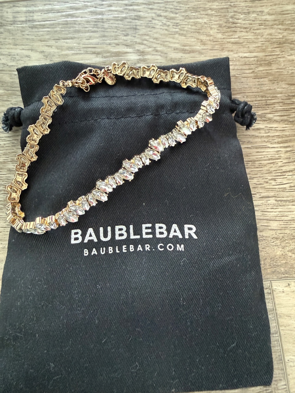 BaubleBar Gold and Clear Crystal Choker Necklace